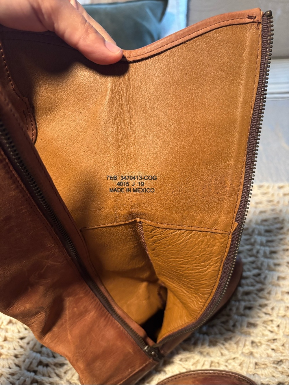 FRYE Tall Brown Leather Riding  Size 7 1/2 - Picture 9 of 14